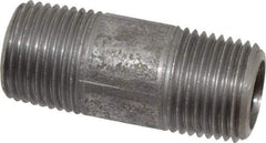 Made in USA - Schedule 80, 1/2" Diam x 2" Long Steel Black Pipe Nipple - Threaded - All Tool & Supply