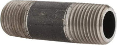 Made in USA - Schedule 80, 1/2" Diam x 2-1/2" Long Steel Black Pipe Nipple - Threaded - All Tool & Supply