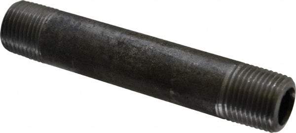 Made in USA - Schedule 80, 1/2" Diam x 4-1/2" Long Steel Black Pipe Nipple - Threaded - All Tool & Supply