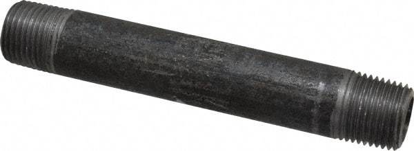 Made in USA - Schedule 80, 1/2" Diam x 5" Long Steel Black Pipe Nipple - Threaded - All Tool & Supply