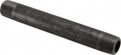 Made in USA - Schedule 80, 1/2" Diam x 6" Long Steel Black Pipe Nipple - Threaded - All Tool & Supply