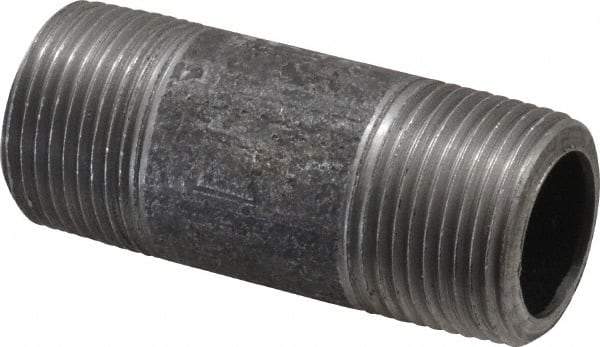 Made in USA - Schedule 80, 3/4" Diam x 2-1/2" Long Steel Black Pipe Nipple - Threaded - All Tool & Supply