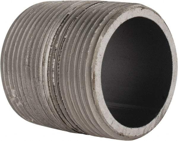 Made in USA - Schedule 80, 1-1/4" Diam x 1-5/8" Long Steel Black Pipe Nipple - Threaded - All Tool & Supply