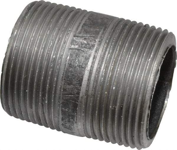 Made in USA - Schedule 80, 1-1/4" Diam x 2" Long Steel Black Pipe Nipple - Threaded - All Tool & Supply