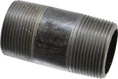 Made in USA - Schedule 80, 1-1/4" Diam x 3" Long Steel Black Pipe Nipple - Threaded - All Tool & Supply