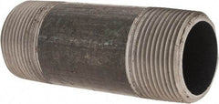 Made in USA - Schedule 80, 1-1/4" Diam x 4" Long Steel Black Pipe Nipple - Threaded - All Tool & Supply