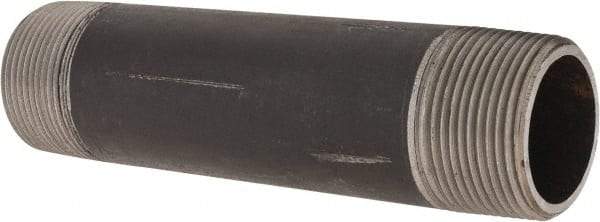 Made in USA - Schedule 80, 1-1/4" Diam x 6" Long Steel Black Pipe Nipple - Threaded - All Tool & Supply