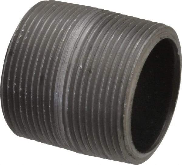 Made in USA - Schedule 80, 1-1/2" Diam x 1-3/4" Long Steel Black Pipe Nipple - Threaded - All Tool & Supply