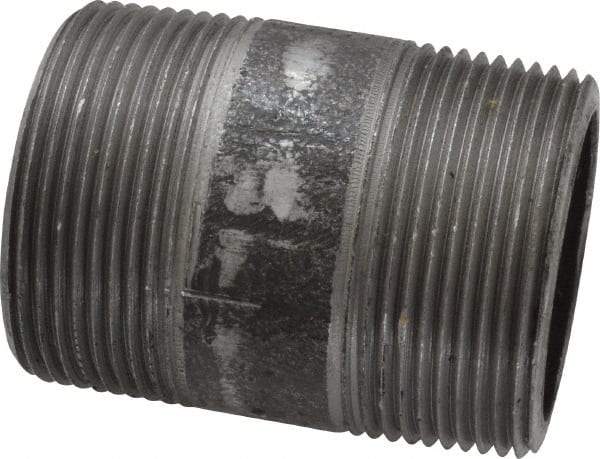 Made in USA - Schedule 80, 1-1/2" Diam x 2-1/2" Long Steel Black Pipe Nipple - Threaded - All Tool & Supply