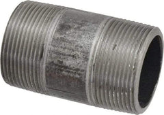 Made in USA - Schedule 80, 1-1/2" Diam x 3" Long Steel Black Pipe Nipple - Threaded - All Tool & Supply