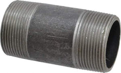 Made in USA - Schedule 80, 1-1/2" Diam x 3-1/2" Long Steel Black Pipe Nipple - Threaded - All Tool & Supply