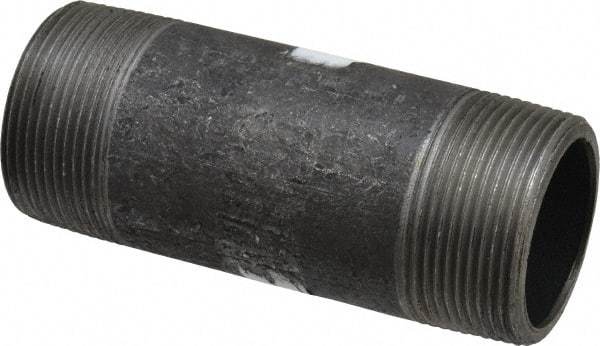 Made in USA - Schedule 80, 1-1/2" Diam x 4-1/2" Long Steel Black Pipe Nipple - Threaded - All Tool & Supply