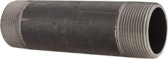 Made in USA - Schedule 80, 1-1/2" Diam x 6" Long Steel Black Pipe Nipple - Threaded - All Tool & Supply