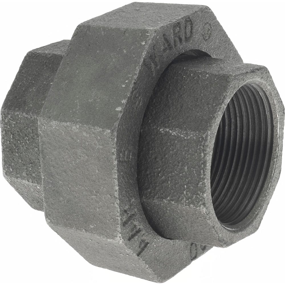 Black Union: 1-1/2″, 300 psi, Threaded Malleable Iron, Black Finish, Class 300