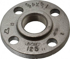 Made in USA - 1-1/4" Pipe, 4-5/8" OD, 13/16" Hub Length, Iron Threaded Pipe Flange - 2-5/16" Across Bolt Hole Centers, 3/4" Bolt Hole, 175 psi, Class 125 - All Tool & Supply