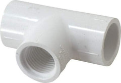 Value Collection - 1/2" PVC Plastic Pipe Tee - Schedule 40, Slip x Slip x FIPT End Connections - All Tool & Supply