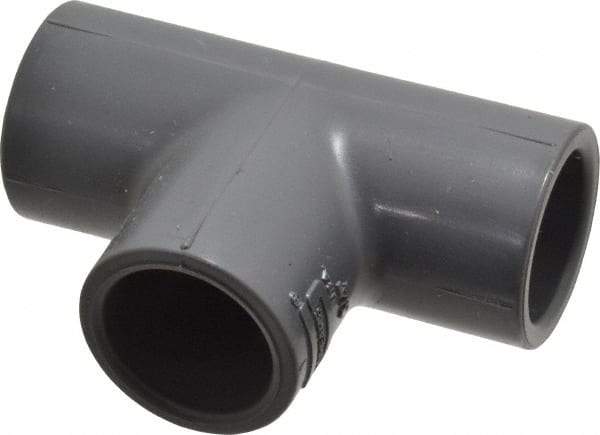 Value Collection - 3/4" PVC Plastic Pipe Tee - Schedule 80, Slip x Slip x Slip End Connections - All Tool & Supply