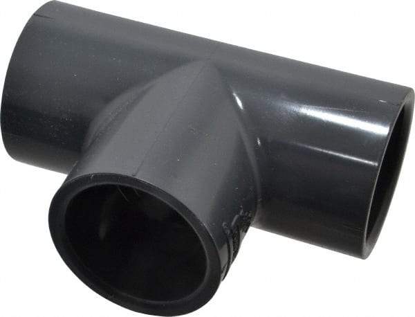 Value Collection - 1-1/4" PVC Plastic Pipe Tee - Schedule 80, Slip x Slip x Slip End Connections - All Tool & Supply