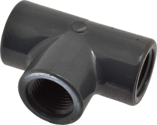 Value Collection - 1/2" PVC Plastic Pipe Tee - Schedule 80, FIPT x FIPT x FIPT End Connections - All Tool & Supply