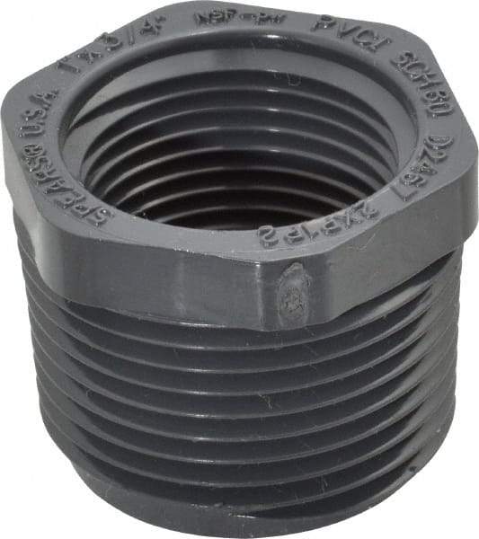 Value Collection - 1 x 3/4" PVC Plastic Pipe Bushing - Schedule 80, MIPT x FIPT End Connections - All Tool & Supply