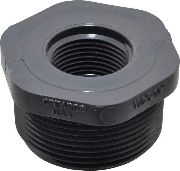 Value Collection - 1-1/2 x 3/4" PVC Plastic Pipe Bushing - Schedule 80, MIPT x FIPT End Connections - All Tool & Supply