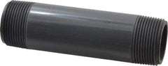 Value Collection - 1-1/4" Pipe, 5-1/2" Long PVC Threaded Plastic Pipe Nipple - Schedule 80, Gray - All Tool & Supply