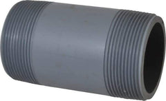 Value Collection - 2" Pipe, 4" Long CPVC Threaded Plastic Pipe Nipple - Schedule 80, Gray - All Tool & Supply