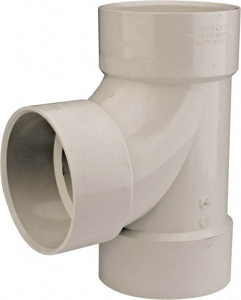 B&K Mueller - 6", PVC Drain, Waste & Vent Pipe Sanitary Tee - Hub x Hub x Hub - All Tool & Supply