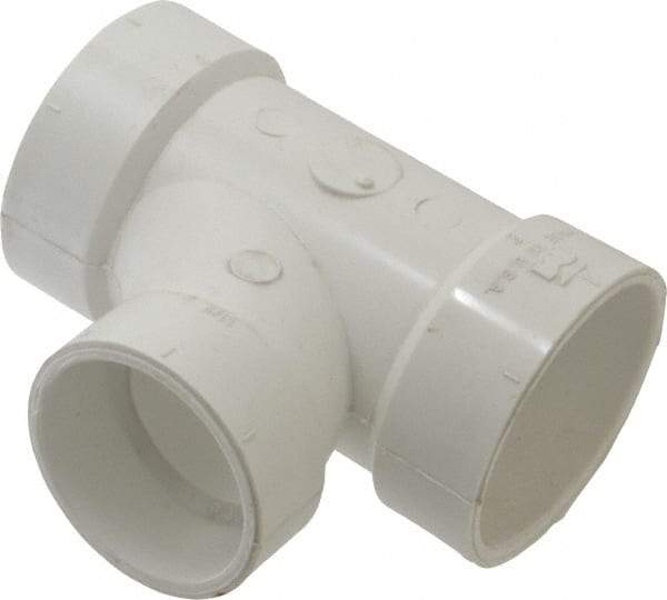 B&K Mueller - 2 x 2 x 1-1/2", PVC Drain, Waste & Vent Pipe Reducing Sanitary Tee - Hub x Hub x Hub - All Tool & Supply