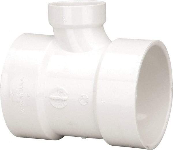 B&K Mueller - 4 x 4 x 2", PVC Drain, Waste & Vent Pipe Reducing Sanitary Tee - Hub x Hub x Hub - All Tool & Supply