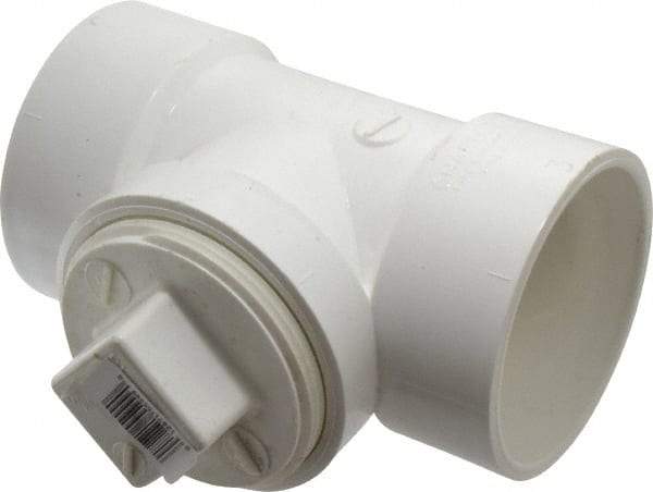 B&K Mueller - 3", PVC Drain, Waste & Vent Pipe Test Tee - Hub x Hub x CO with Plug - All Tool & Supply