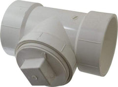 B&K Mueller - 4", PVC Drain, Waste & Vent Pipe Test Tee - Hub x Hub x CO with Plug - All Tool & Supply