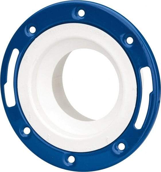 B&K Mueller - 4 x 3" Pipe, 7" OD, PVC Adjustable Closet Flange - 40° Max Working Temp, Hub End Connections - All Tool & Supply