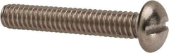 Value Collection - 1/4-20 UNC, 1-1/2" Length Under Head Slotted Drive Machine Screw - Round Head, Grade 316 Stainless Steel, Uncoated, Without Washer - All Tool & Supply