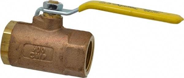 Apollo - 1" Pipe, Standard Port, Bronze Standard Ball Valve - 2 Piece, Inline - One Way Flow, FNPT x FNPT Ends, Lever Handle, 600 WOG, 150 WSP - All Tool & Supply