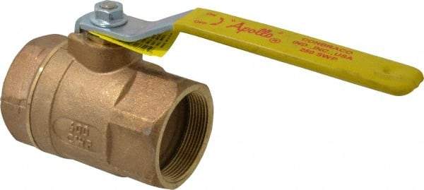 Apollo - 2" Pipe, Standard Port, Bronze Steam Service Ball Valve - 2 Piece, Inline - One Way Flow, FNPT x FNPT Ends, Lever Handle, 600 WOG, 250 WSP - All Tool & Supply