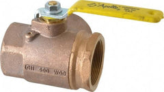 Apollo - 2" Pipe, Large Port, Bronze Standard Ball Valve - Three Way, FNPT x FNPT x FNPT Ends, Lever Handle, 400 WOG - All Tool & Supply