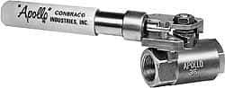 Apollo - 2" Pipe, Carbon Steel Standard Ball Valve - 2 Piece, Inline - One Way Flow, FNPT x FNPT Ends, Deadman Lever (Spring Return to Close) Handle, 1,500 WOG, 150 WSP - All Tool & Supply