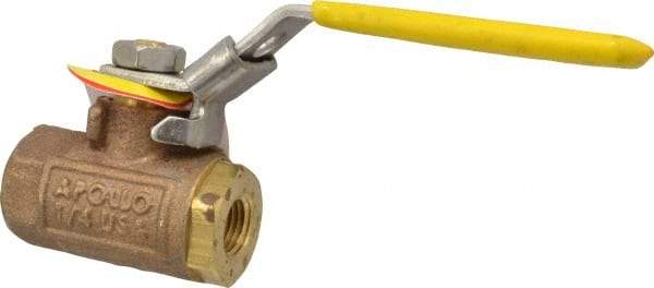 Apollo - 1/4" Pipe, Bronze Standard Ball Valve - 2 Piece, Inline - One Way Flow, FNPT x FNPT Ends, Locking Lever Handle, 600 WOG - All Tool & Supply