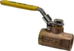 Apollo - 1/2" Pipe, Bronze Standard Ball Valve - 2 Piece, Inline - One Way Flow, FNPT x FNPT Ends, Locking Lever Handle, 600 WOG - All Tool & Supply