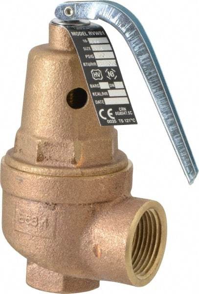 Conbraco - 3/4" Inlet, 1" Outlet, ASME Section IV Safety Relief Valve - 50 Max psi, Bronze, 1,418,000 BTUs - All Tool & Supply