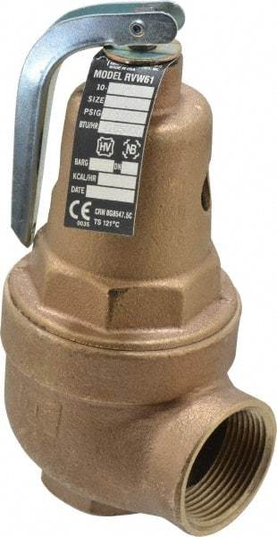 Conbraco - 1" Inlet, 1-1/4" Outlet, ASME Section IV Safety Relief Valve - 100 Max psi, Bronze, 4,105,000 BTUs - All Tool & Supply