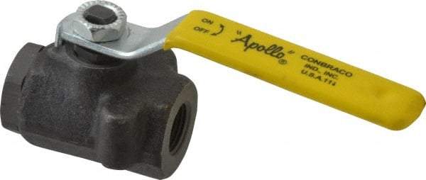 Apollo - 3/8" Pipe, Standard Port, Carbon Steel Standard Ball Valve - 2 Piece, Inline - One Way Flow, FNPT x FNPT Ends, Lever Handle, 2,000 WOG, 150 WSP - All Tool & Supply