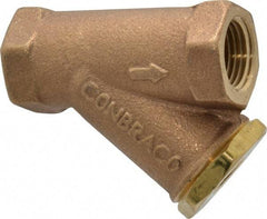 Conbraco - 1/2" Pipe, FNPT Ends, Cast Bronze Y-Strainer - 400 psi WOG Rating - All Tool & Supply