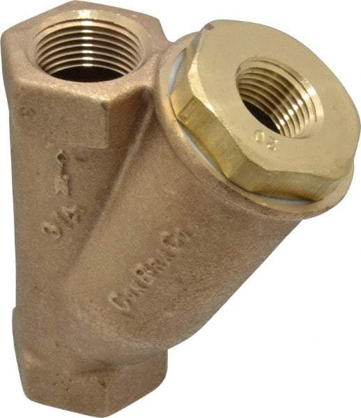 Conbraco - 3/4" Pipe, FNPT Ends, Cast Bronze Y-Strainer - 400 psi WOG Rating - All Tool & Supply