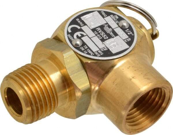 Conbraco - 1/2" Inlet, 1/2" Outlet, ASME Safety Relief Valve - 35 Max psi, Bronze, 275,000 BTUs - All Tool & Supply