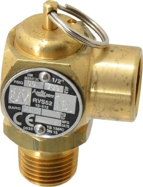 Conbraco - 1/2" Inlet, 1/2" Outlet, ASME Safety Relief Valve - 50 Max psi, Bronze, 365,000 BTUs - All Tool & Supply