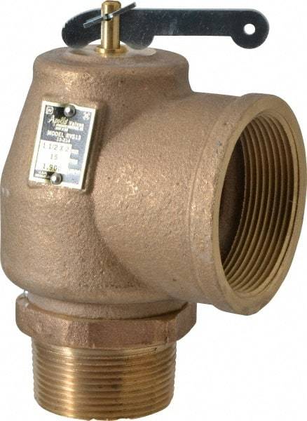 Conbraco - 1-1/2" Inlet, 2" Outlet, ASME Low Pressure Steam Heating Relief Valve - 15 Max psi, Bronze, 1,900 Lb per Hour - All Tool & Supply