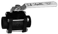 Apollo - 2" Pipe, Full Port, Carbon Steel Standard Ball Valve - 3 Piece, Inline - One Way Flow, Socket Weld x Socket Weld Ends, Lever Handle, 1,000 WOG, 150 WSP - All Tool & Supply