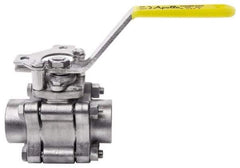 Apollo - 2" Pipe, Full Port, Stainless Steel Standard Ball Valve - 3 Piece, Inline - One Way Flow, FNPT x FNPT Ends, Lever Handle, 1,000 WOG, 150 WSP - All Tool & Supply